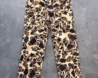 Vintage 80s Himalayan Duck Camo Cargo Pants Men's 40 Made In USA Ideal Zip