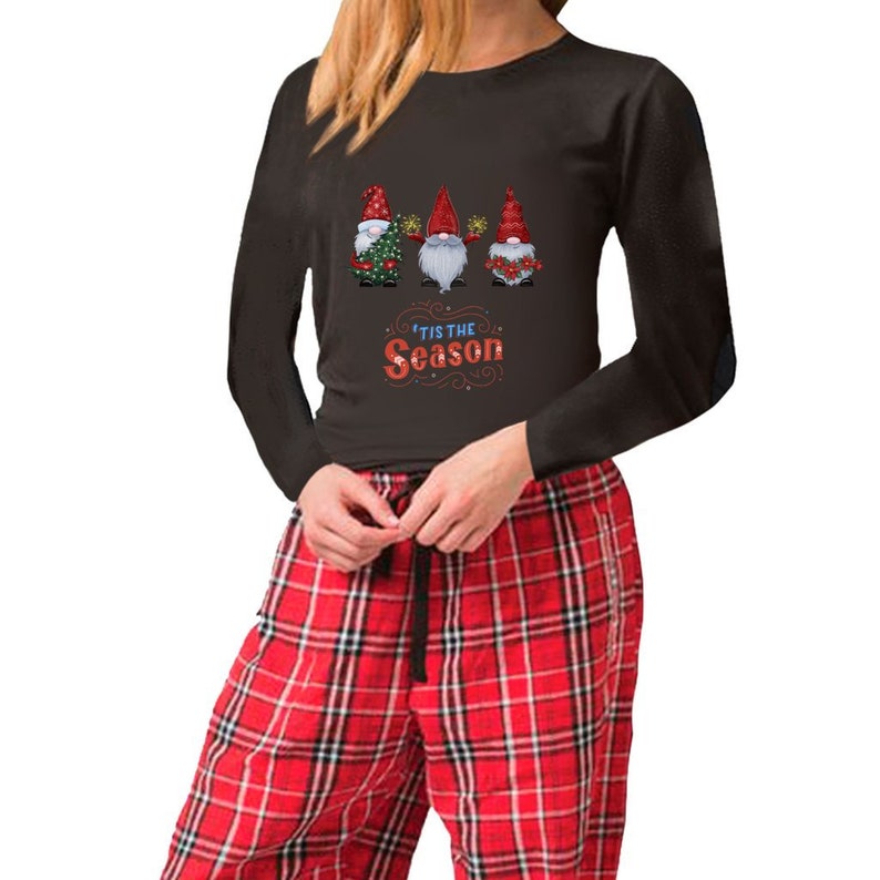 Christmas Pajamas for Women Funny Gnome Xmas Pajama Set Etsy