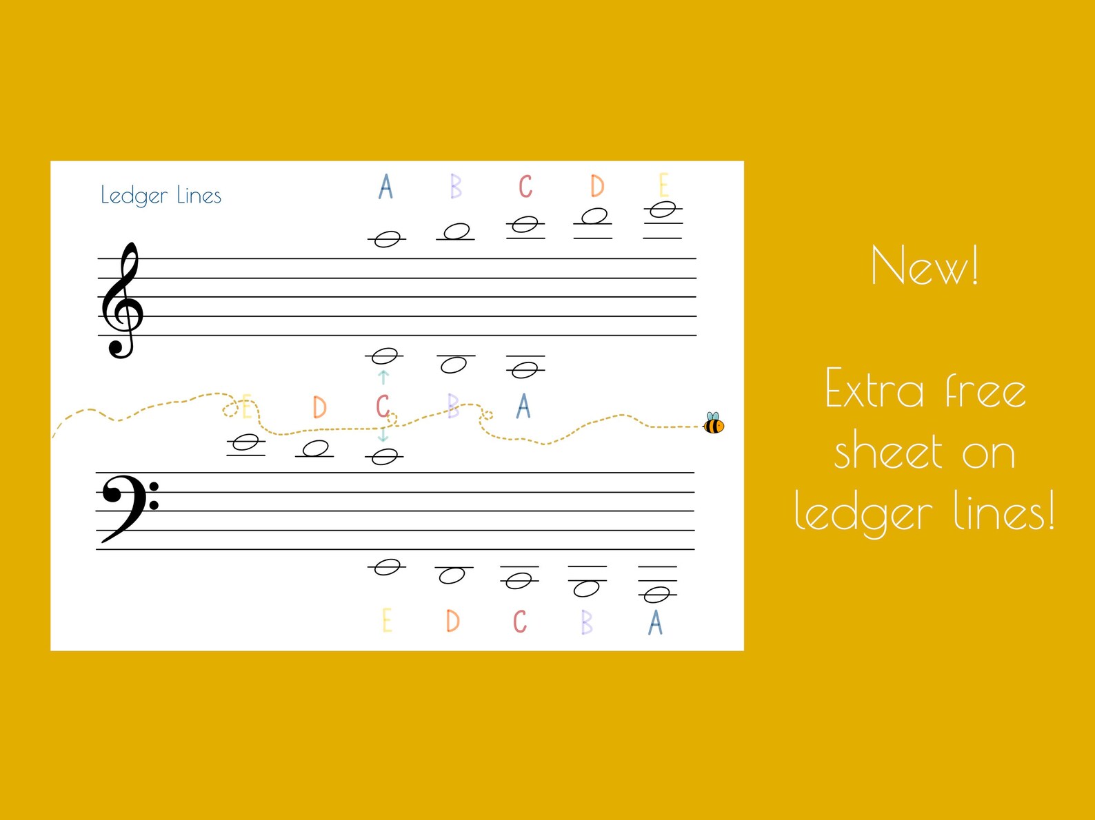 10 Printable Basic Note Music Theory Worksheets NEW Free Ledger Line