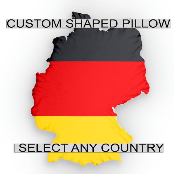 Personalised Customizable Country Flag Map Outline Shaped Pillow (Double Sided)