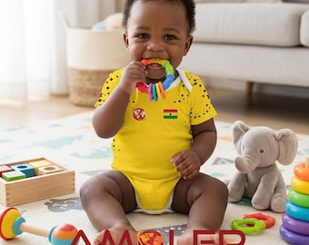 Mono de bebé/body de jersey de Ghana personalizable