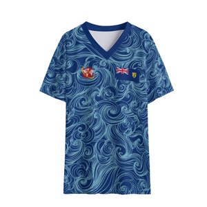 Personalizable Turks and Caicos Islands Soccer/Football Jersey (Kombitrix)