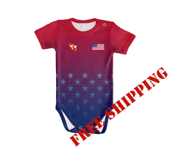 Personalizable United States of America (USA) Baby Baby/Bodysuit Jersey  Romper