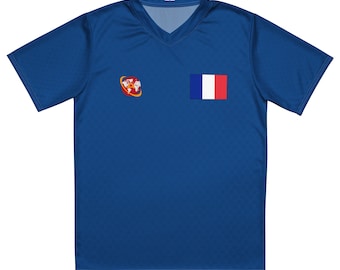 Personaliseerbaar Frankrijk unisex voetbal-/voetbalshirt