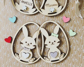 Personalized wooden Easter decoration | Easter gift | Easter bunny | first name