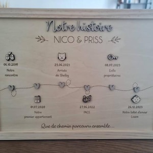 Our story - Our story so far - Our path - Love story - Wedding - Personalized wooden frame - wooden wedding - love story