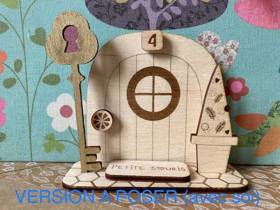 Little mouse door - To put down or to stick - personalized doors - Fairytooth door 3d.