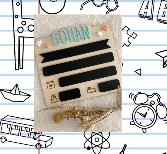 Personalized Back to School Sign in Wood and Black Acrylic - First and Last Day of School Photo - Sign