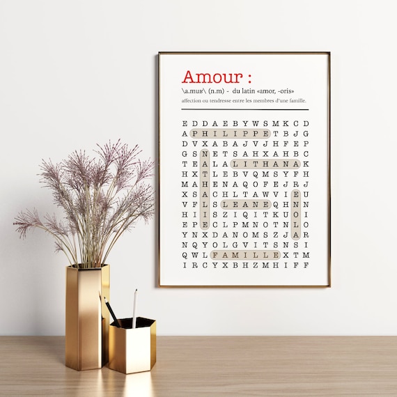 Personalized Poster - Word Search - Family Frame