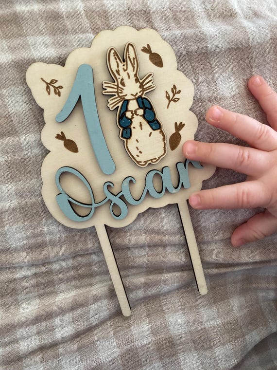 Personalized Cake Topper - Birthday Cake Decoration - Baby Shower - Baby - Child - Peter Rabbit - Peter Rabbit