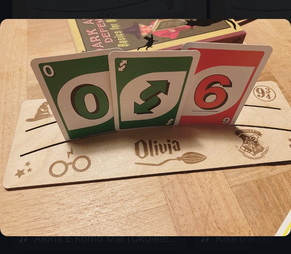 Wooden game card holder with personalized first name - Harry Potter theme - Magic - Wizard