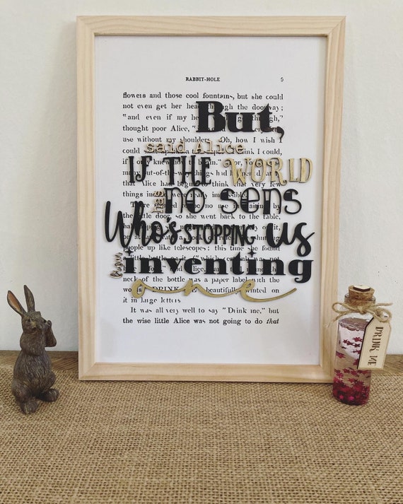 Alice in Wonderland - Wood and paper frame