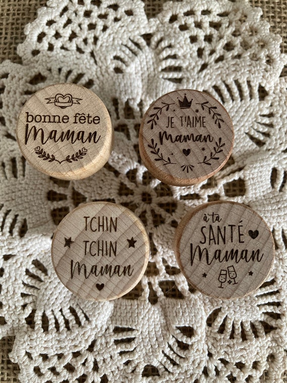 Personalized wooden stoppers - special Mom - Mother's Day