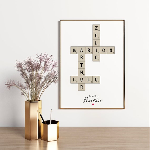 Personalized Poster - Scrabble - Family Frame