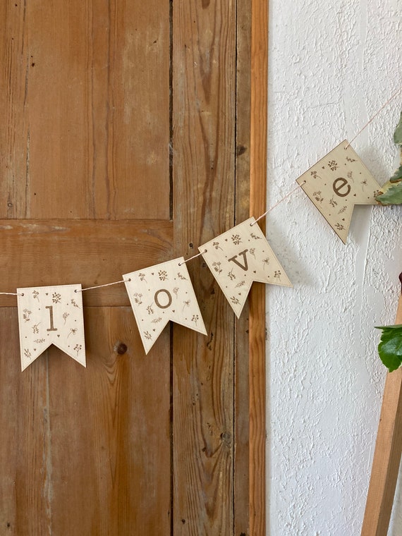 Personalized wooden letters _ pennants for garland