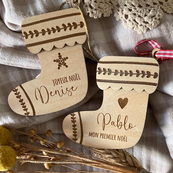 Personalized wooden Christmas bauble - My first Christmas. Christmas bauble with name - Christmas decoration. Christmas gift - Christmas stocking