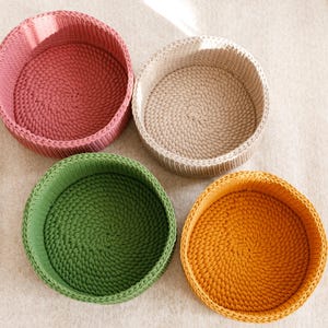 Easy Crochet Storage Basket Pattern | Modern Round Baskets PDF + Video ...