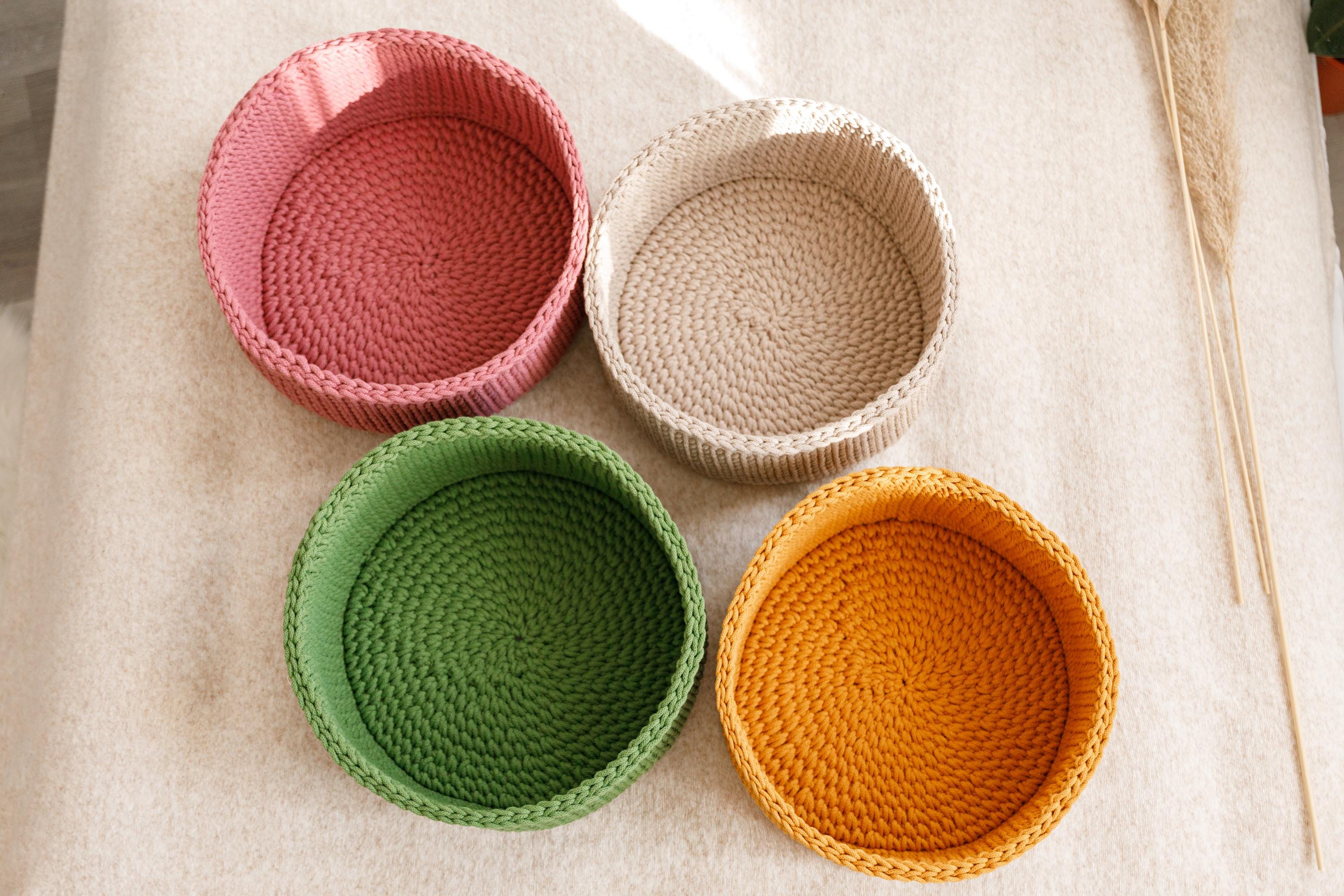 Easy Crochet Storage Basket Pattern | Modern Round Baskets PDF + Video ...