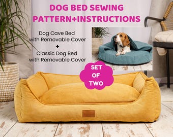 Dog Bed Sewing Pattern Set | Cave Bed + Classic Bed (PDF)