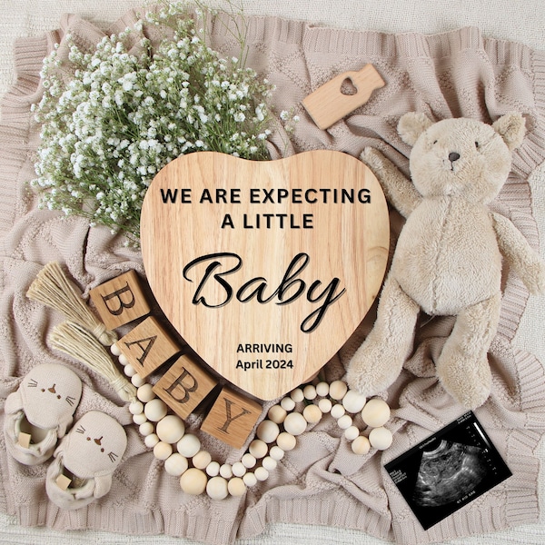 Baby Announcement Digital gender neutral, baby announcement for Instagram and Facebook, pregnancy reveal