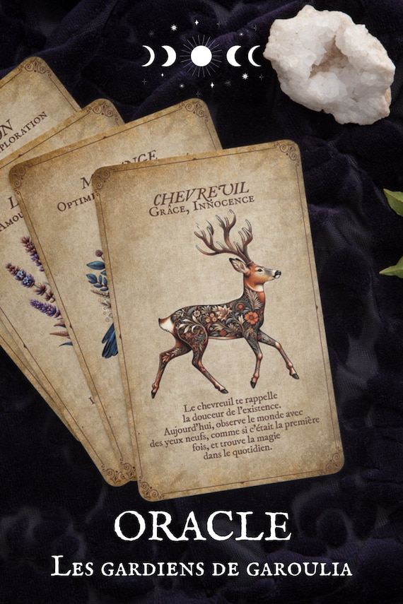 Oracle des Gardiens de Garoulia - Cartes de Divination Naturelles - Animaux et Plantes - Guidance Spirituelle - Protection de la Forêt