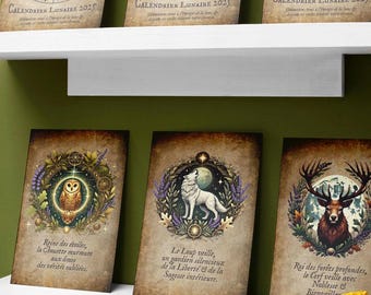 Mystical A6 Postcards – Owl, Wolf and Deer | Set of 3, 6 | Printed in France