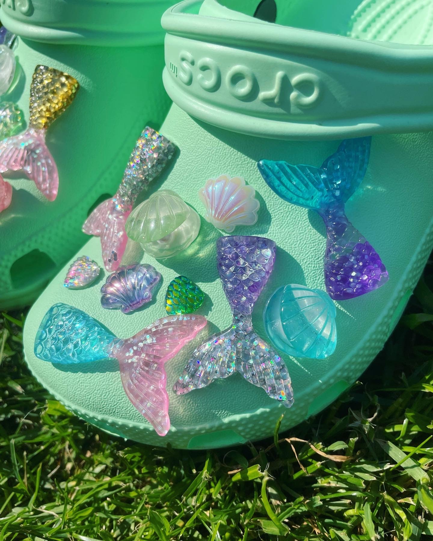 Shells Funky Funky Shoe Charms/under the Sea/mermaid Tail/shell/heart/iridescent ...