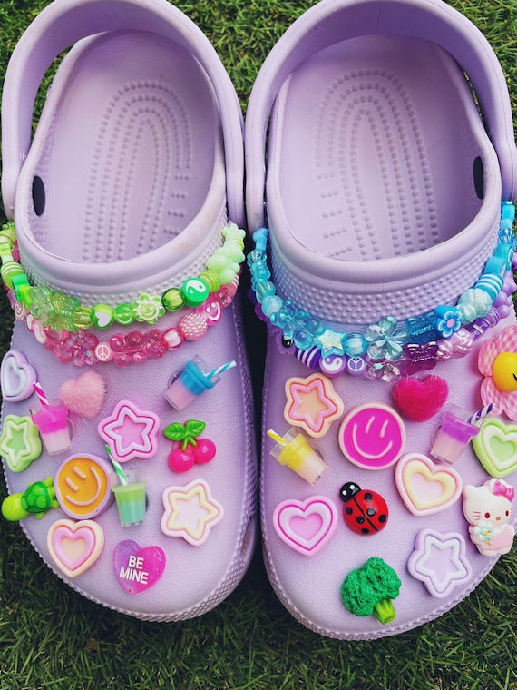 Funky Y2k Jibbitz Crocs Shoe Charms/fluffy/hearts/stars/ladybird/drink/milkshake  -  Singapore