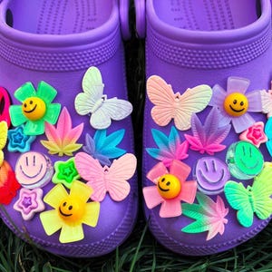 Fun Shoe Charms/Butterfly/Alien/Star/Smiley/Flower/Weed Leaf