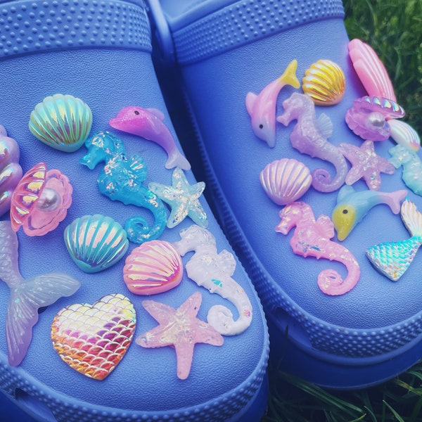 Fun shoe charms/under the sea/mermaid/starfish/shells/dolphin/seahorse