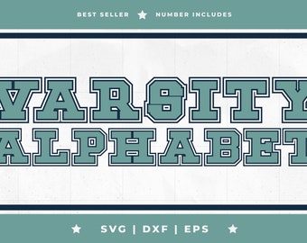 Modern Varsity Font SVG, Bold Display Font (Digital Download)