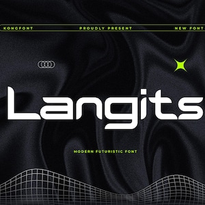 Modern Font, Sleek Font, Innovative Font, Font Style - Futuristic Display Font Langits for Sci-Fi and Tech Projects