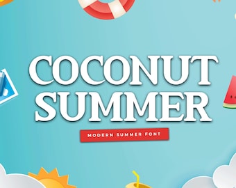 Kokosnuss-Sommer-Schrift für das Logo Branding von Tropical Beach Cute Summer Font