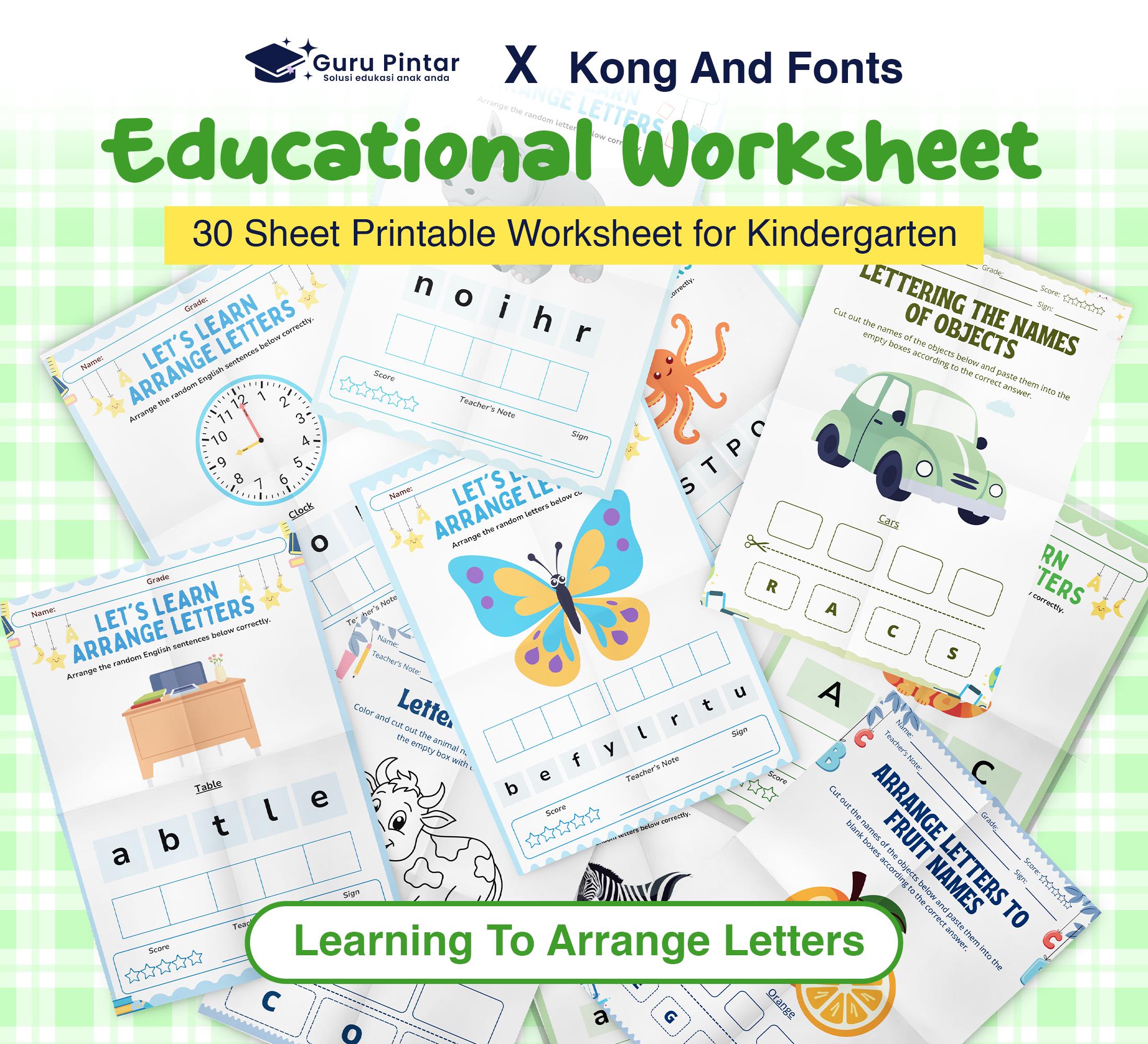 Arrange Letters Worksheets for Kindergarten – 30 Printable PDF ...