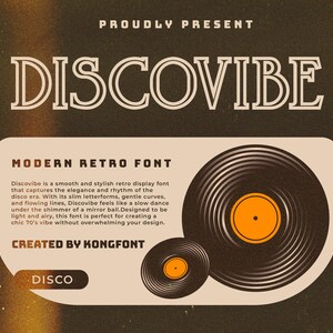 Modern Font, Party Font, Vintage Typography – Groovy Display Font Discovibe Inspired by 70s Disco & Retro Ads