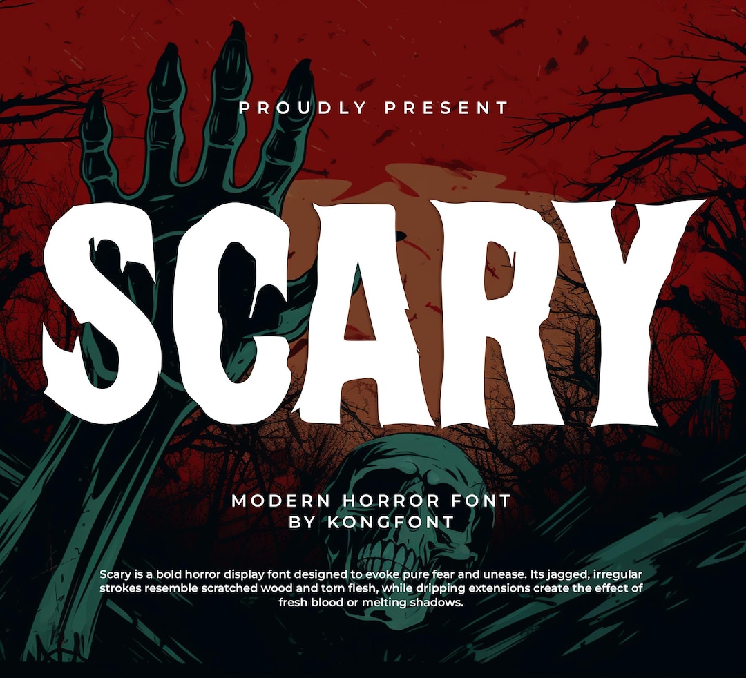 Pinhead Font Modern Display Font: Scary Halloween & Creepy Poster Designs - Etsy