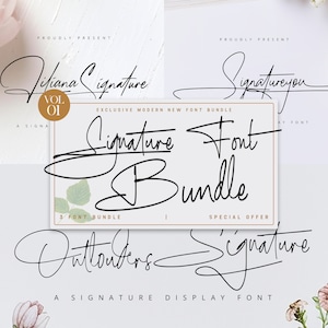 Modern Bundle Font, Branding Fonts, Design Typeface, Project Font - Signature Font Bundle Vol 1 Elegant and Professional Script Collection