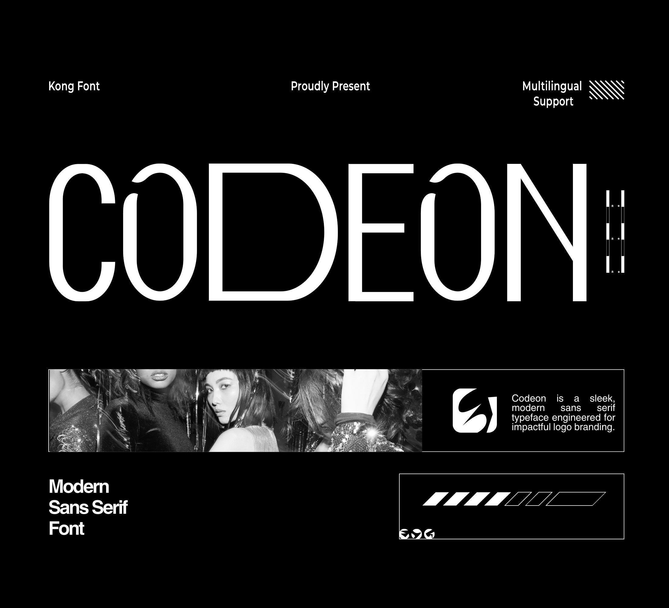 Modern Tech Typeface Codeon Modern Sans Serif Font, Minimalist Tech Typeface (TTF, OTF, WOFF ...