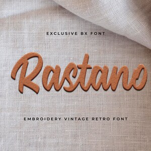 Modern Embroidery Font, Best Font, Modern Font, Commercial Fonts, Script Font, Cursive Font - Rastano Embroidery Font