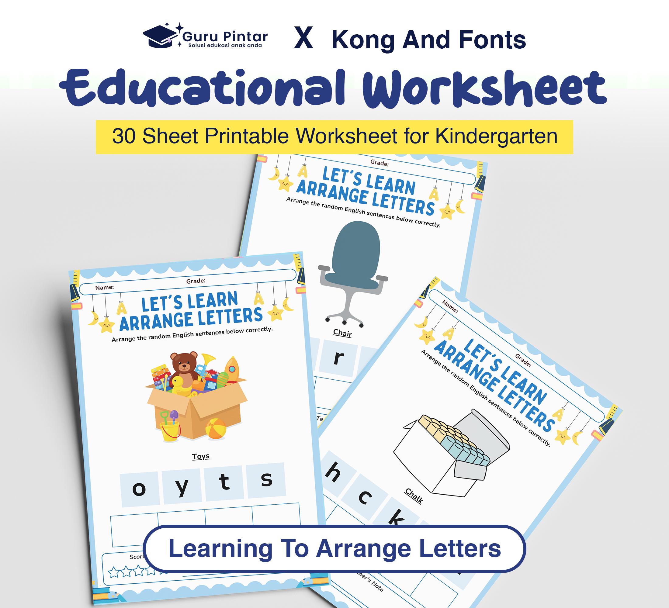 Arrange Letters Worksheets for Kindergarten – 30 Printable PDF ...