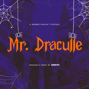 Modern Font, Horror Font, Display Font, Halloween Font, Scary Design - Spooky Horror Display Font Mr. Draculle for Scary Themes