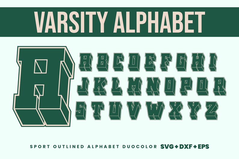 Modern Varsity Font SVG, Varsity Font, Varsity Letters, SVG File, Font ...