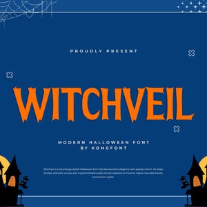 Fonte moderna, fonte encantada, fonte de conto de fadas, fonte de estilo – fonte de exibição mágica Witchveil para designs de fantasia e místicos