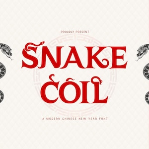 Snake Coil Display Font for Logo Branding Chinese New Year Zodiac Decorative Font
