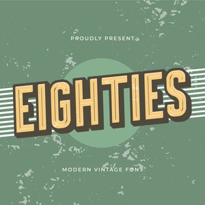 Modern Font, Display Font, Eighties Font, Retro Typeface, Bold Font Design - Eighties Modern Display Font for Retro-Inspired Designs