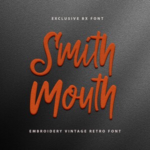 Modern Embroidery Font Bundle, Valentine Font, Modern Font, Commercial Fonts, Script Font, Cursive Font - Smith Mouth Embroidery Font