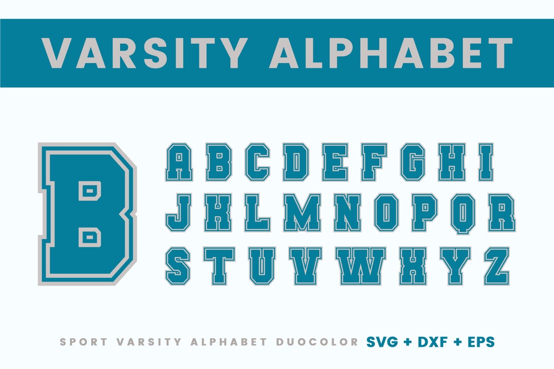 Modern Varsity Font SVG Varsity Letter Font Font SVG Vector Etsy