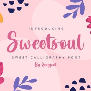 Modern Font, Signature Font, Script Typeface, Calligraphy Font - Sweetsoul Script Font Romantic Handwritten for Branding & Stationery