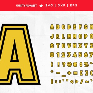 Modern Varsity Font SVG, Sports Block Font (vector Files) - Etsy
