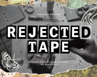 Modern Torn Texture Display Font Rejected Tape: Zine & Poster Typeface